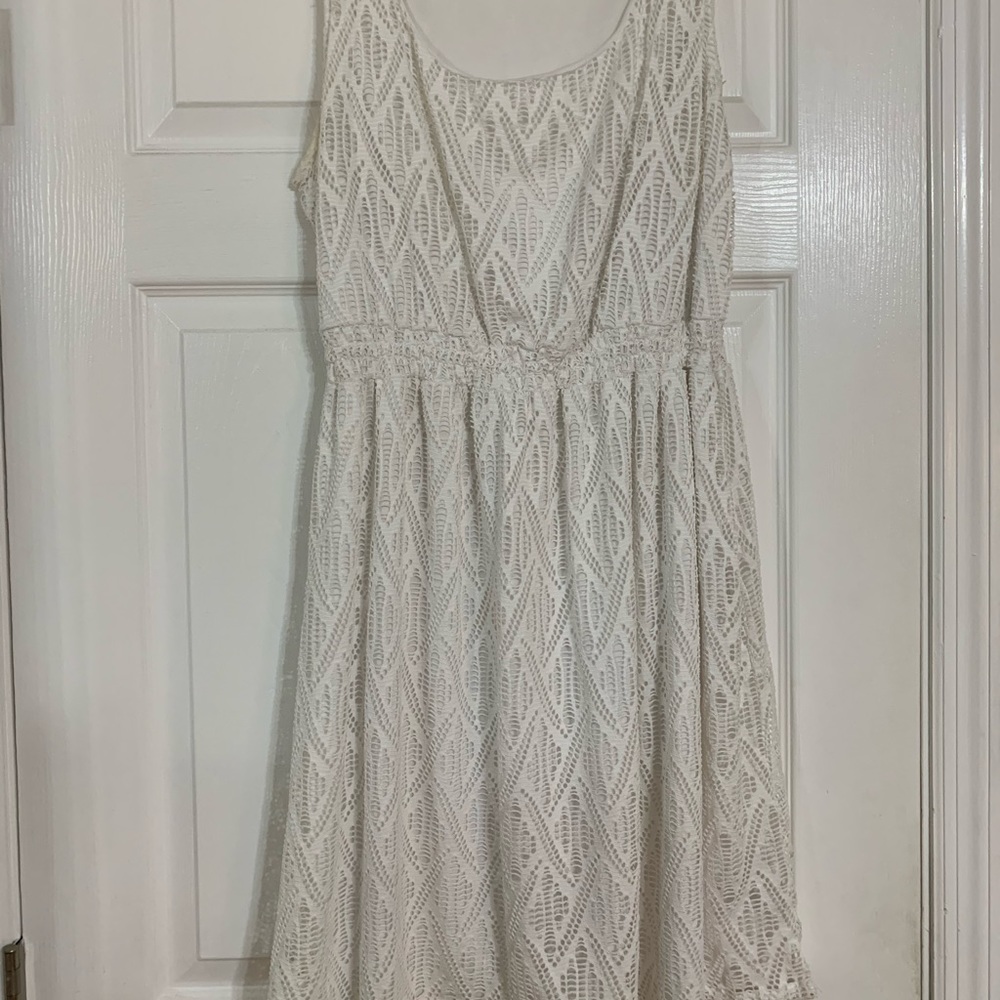 White knee length dress